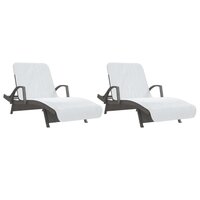 Strandhanddoeken 2 st 400 g/m&sup2; 75x200 cm stof wit 4