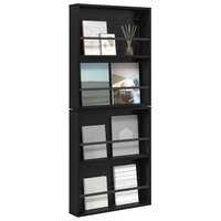 Tijdschriftenrek 2 pcs Zwart Eiken 60 x 12 x 70 cm Bewerkt hout 3