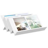 Tijdschriftenrek met plank Wit 65 x 53 x 28,5 cm Bewerkt hout 3