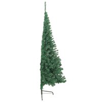 Kunstkerstboom met standaard half 210 cm PVC groen 5
