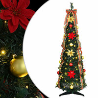 Kunstkerstboom met 50 LED met standaard Groen 125 cm PVC 2