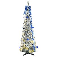 Kunstkerstboom met 100 LED met standaard Wit 150 cm PVC 3