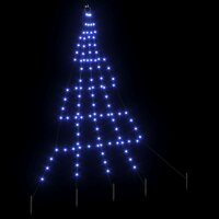Kunstkerstboom met Grondspiesjes met 112 LED Blauw 182 cm Metaal 4