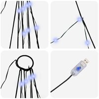Kunstkerstboom met Grondspiesjes met 112 LED Blauw 182 cm Metaal 7