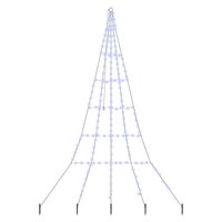 Kunstkerstboom met Grondspiesjes met 168 LED Blauw 306 cm Metaal 2