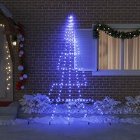 Kunstkerstboom met Grondspiesjes met 168 LED Blauw 306 cm Metaal 3