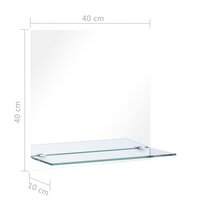 Wandspiegel met schap 40x40 cm gehard glas 6