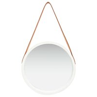 Wandspiegel met band 40 cm wit 2
