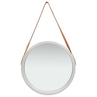 Wandspiegel met band 50 cm zilverkleurig 2