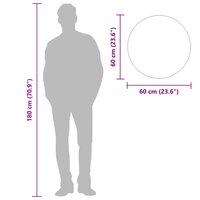 Wandspiegel rond &Oslash;60 cm zwart 7