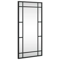 Wandspiegel rechthoekig 30x60 cm ijzer zwart 2