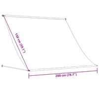 Luifel uittrekbaar 200x150 cm stof en staal cr&egrave;mekleurig 9
