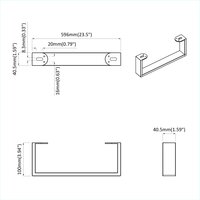 Meubelpoten 2 pcs Zwart 596 x 40,5 x 100 mm IJzer 9
