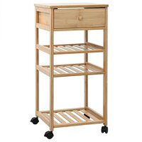 Keukentrolley met Wielen Naturel 37 x 36 x 80 cm Bamboe 2