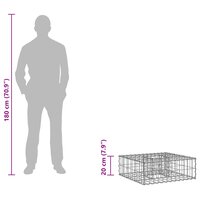 Gabion Verhoogd Bed Zilver 60 x 60 x 20 cm Gegalvaniseerd staal 8