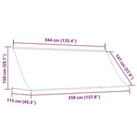 Luifel uittrekbaar 350x150 cm stof en staal antracietkleurig 9