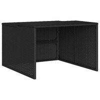 Garage voor robotmaaier 86x90x52/57 cm poly rattan zwart 2