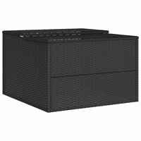 Garage voor robotmaaier 86x90x52/57 cm poly rattan zwart 8