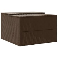 Garage voor robotmaaier 86x90x52/57 cm poly rattan bruin 8