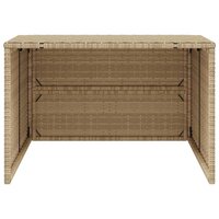 Garage voor robotmaaier 86x90x52/57 cm poly rattan beige 6