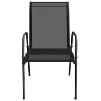 Tuinstoelen 2 st staal en textileen zwart 4