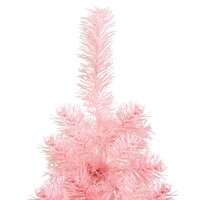 Kunstkerstboom half met standaard smal 180 cm roze 6