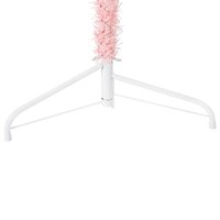Kunstkerstboom half met standaard smal 210 cm roze 6