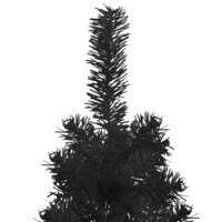 Kunstkerstboom half met standaard smal 150 cm zwart 6