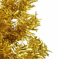 Kunstkerstboom half met standaard smal 150 cm goudkleurig 7