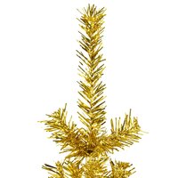 Kunstkerstboom half met standaard smal 180 cm goudkleurig 5