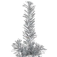 Kunstkerstboom half met standaard smal 210 cm zilverkleurig 4