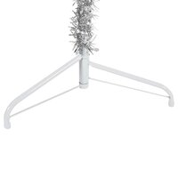 Kunstkerstboom half met standaard smal 210 cm zilverkleurig 6