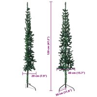 Kunstkerstboom half met standaard smal 120 cm groen 8