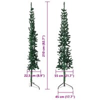Kunstkerstboom half met standaard smal 210 cm groen 7