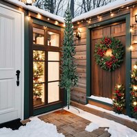 Kunstkerstboom half met standaard smal 240 cm groen 2