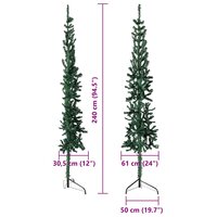 Kunstkerstboom half met standaard smal 240 cm groen 9