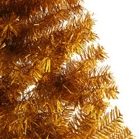 Kunstkerstboom half met standaard 240 cm PET goudkleurig 6