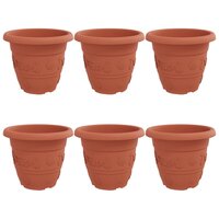 Ronde Bloempot 6 pcs Baksteenrood &Oslash; 26 x 21.5 cm Kunststof 2