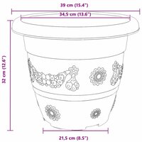 Ronde Bloempot 6 pcs Baksteenrood &Oslash; 26 x 21.5 cm Kunststof 9