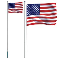 Vlag met vlaggenmast Verenigde Staten 6,08 m aluminium 2