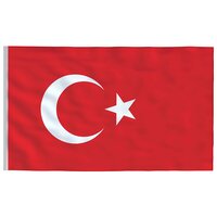 Vlag met vlaggenmast Turkije 6,08 m aluminium 4