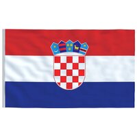 Vlag met vlaggenmast Kroati&euml; 5,5 m aluminium 4