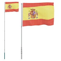 Vlag met vlaggenmast Spanje 5,5 m aluminium 2