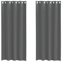 Gordijnen voile met doorvoertules 2 st 140x245 cm donkergrijs 2