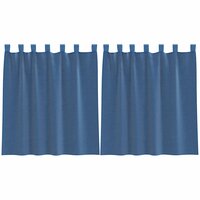 Gordijnen voile met lussen 2 st 140x140 cm koningsblauw 2
