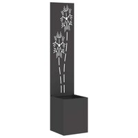 Privacyscherm Bloemen Zwart 32 x 140 cm Koudgewalst staal 2