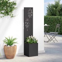 Privacyscherm Bloemen Zwart 32 x 140 cm Koudgewalst staal 4