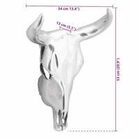 Bullschedel Zilver 34 x 13 x 53 cm Aluminium 9