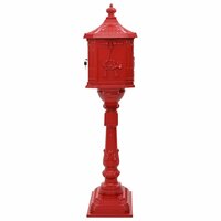 Staande brievenbus Rood 42,5 x 29,5 x 117 cm Gegoten aluminium 3