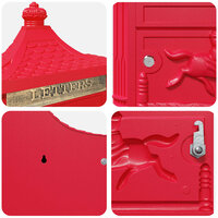 Wandgemonteerde brievenbus met opslag Rood 40,5 x 16 x 45 cm 9